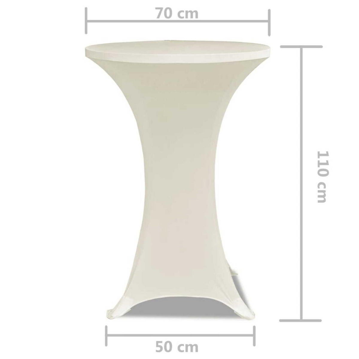TISCHHUSSEN für Stehtische 2er-Set Amau Ø70 cm cremefarben - Creme, Textil (70/70cm) - DELUKE