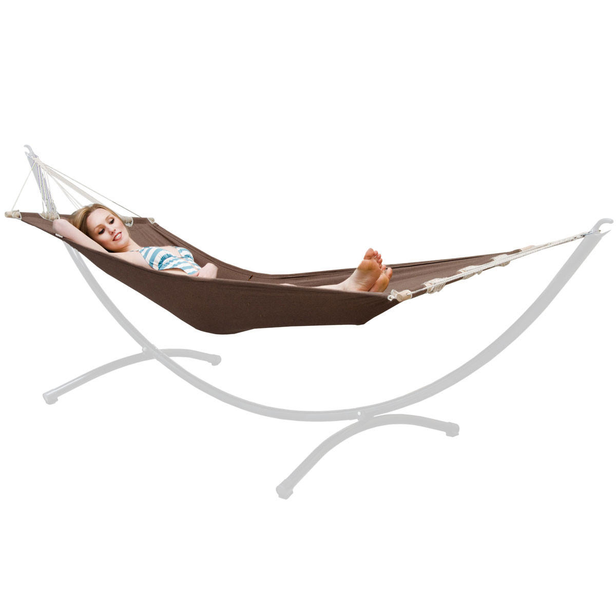 HÄNGEMATTE für 1 Person bis 100kg, 190/80 cm, braun - Braun, Textil (80/2.5/300cm) - Amanka