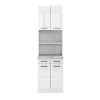 BUFFET R-Line Weiß Hochglanz 60 cm, AP Marmor - Weiß Hochglanz/Weiß, Holzwerkstoff (60/81.6/60cm) - Vicco