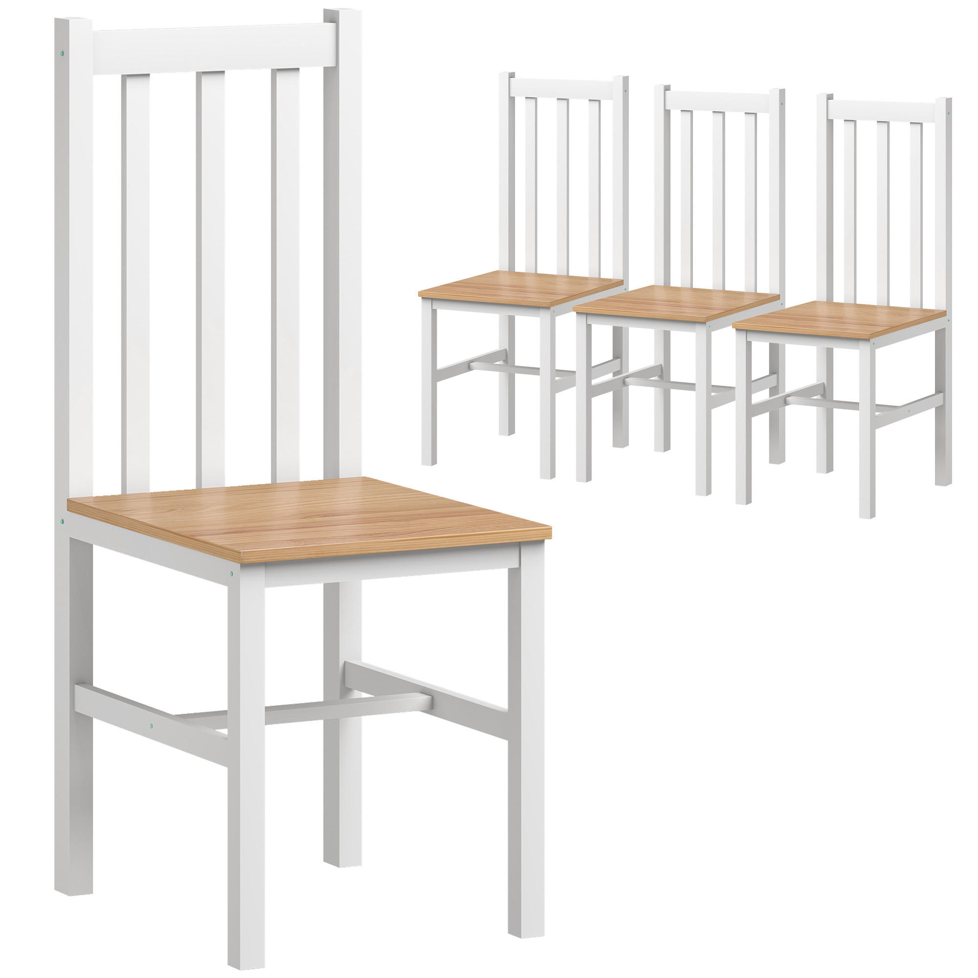 ESSZIMMERSTÜHLE 4er-Set Naturfarben 47.5/38.5/99.0 cm - Naturfarben, Holz (38.5/99/47.5cm)
