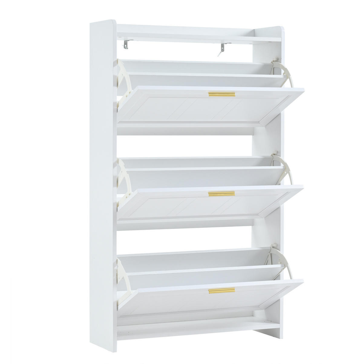 SCHUHSCHRANK 70/24/120 cm weiß aus MDF und Spanplatte mit 6 Fächern - Weiß, Holzwerkstoff (70/120/24cm) - OKWISH
