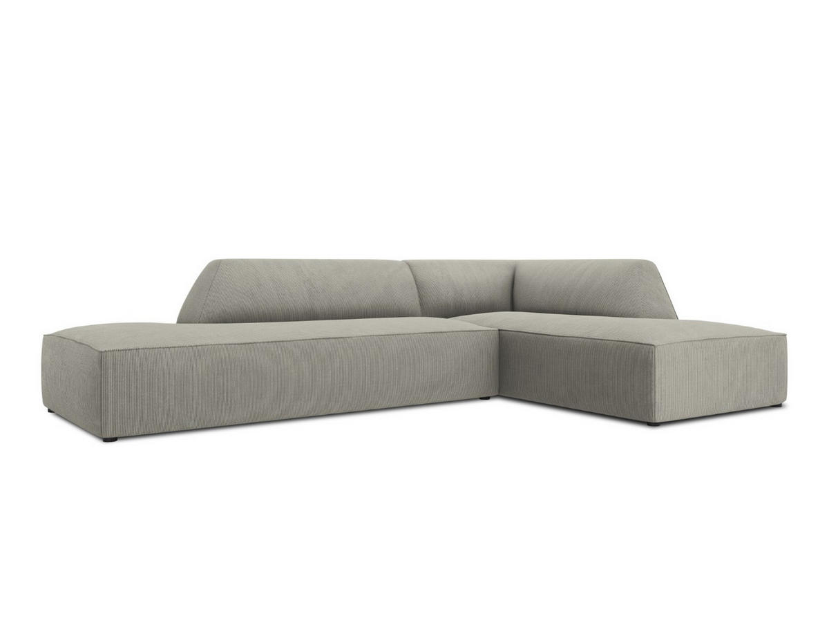 ECKSOFA rechts Ruby aus Cord hellgrau 4 Sitzplätze - Hellgrau, Textil (180/273cm) - Micadoni
