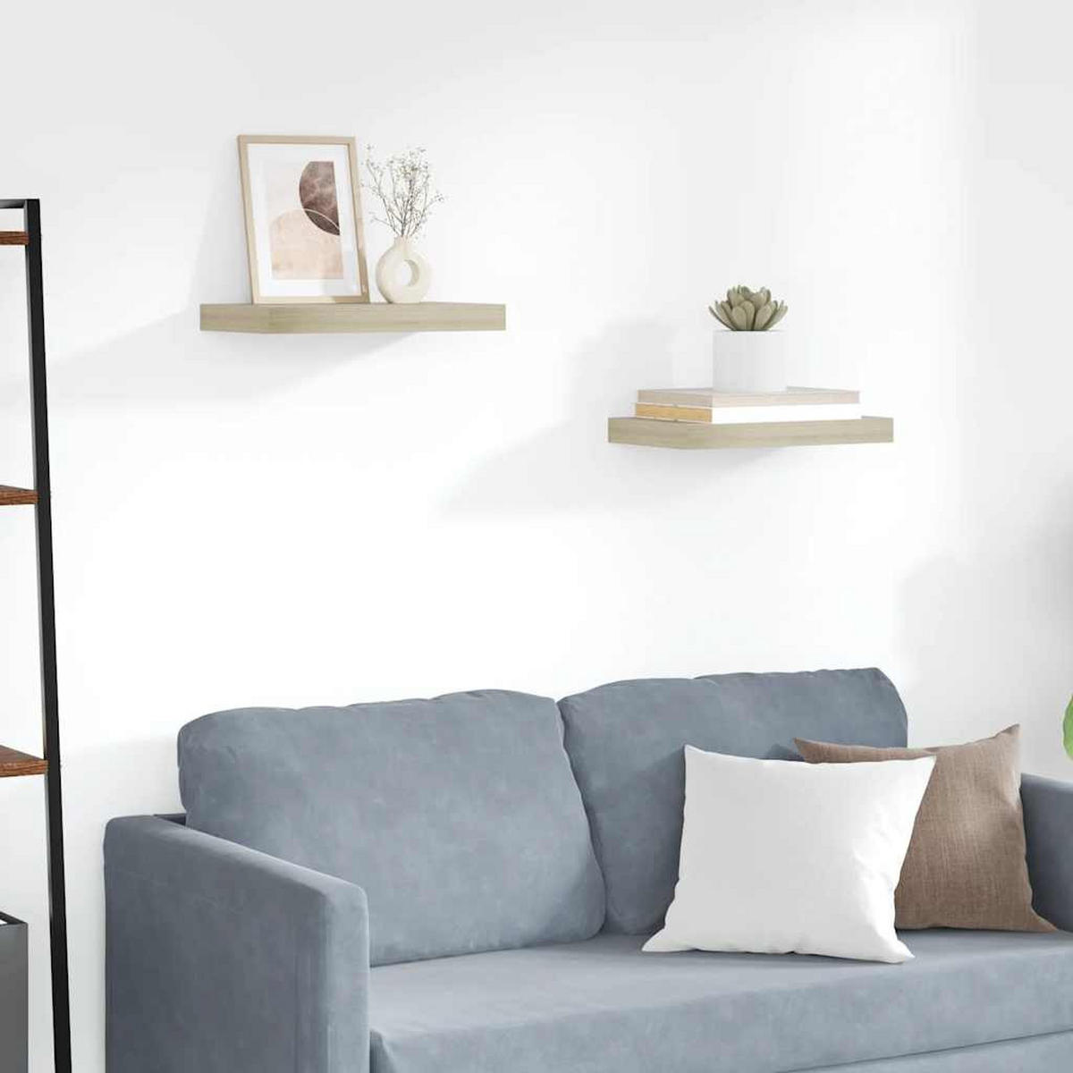 WANDBORDSET 2-teilig 40/23/3,8 cm aus Mdf Eichefarben - Eichefarben, Holzwerkstoff (40/3.8/23cm) - vidaXL