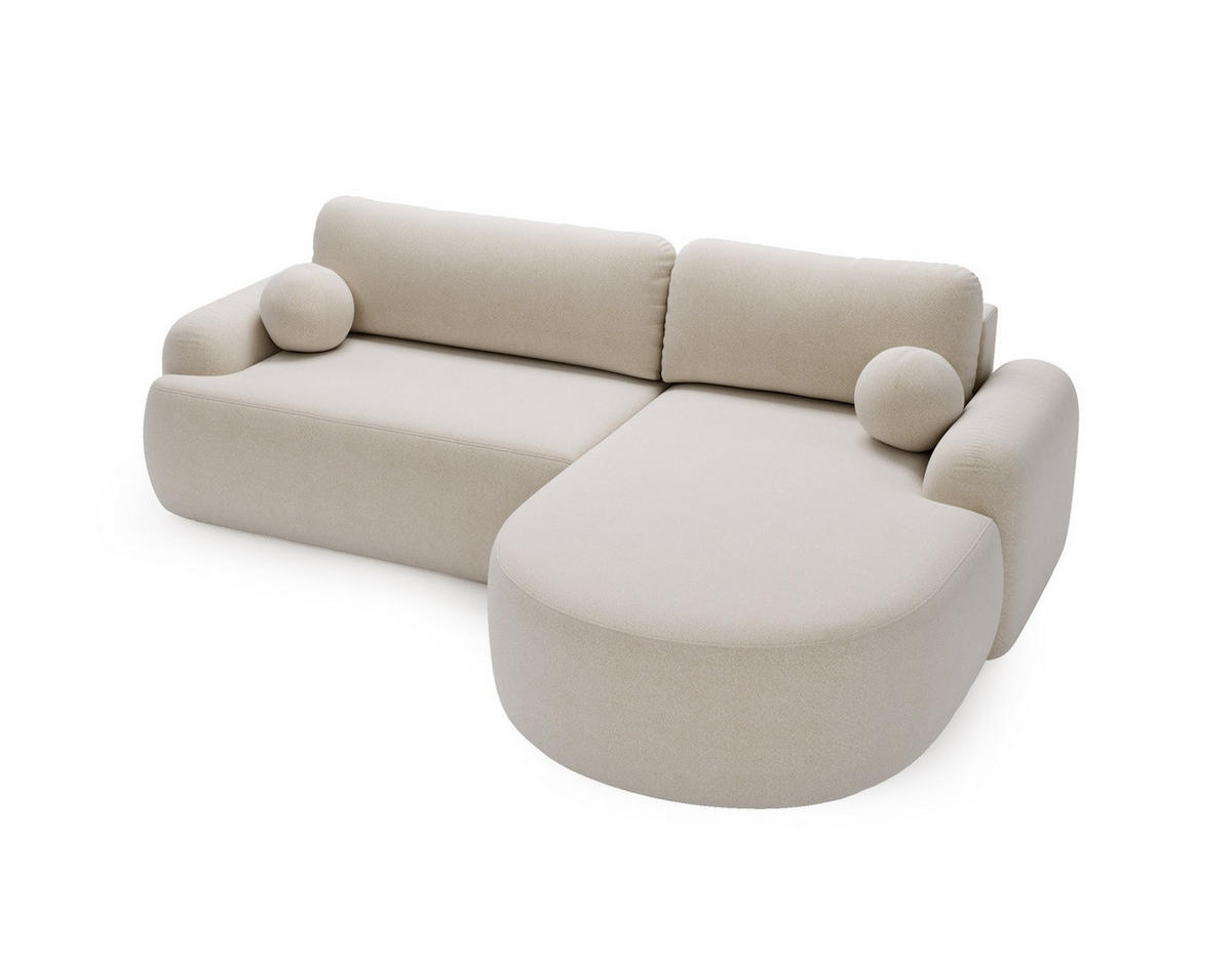 ECKSOFA DION BEIGE L - Rechts - Beige, Textil (261/177cm) - Luxkor24