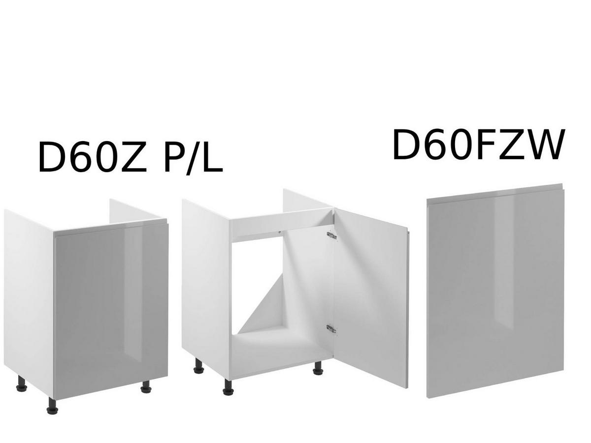 ECKKÜCHE 250 x 270 cm - Aspen K67-M250 - in Grau/Hochglanz - Grau, Holz (520/212/270cm)