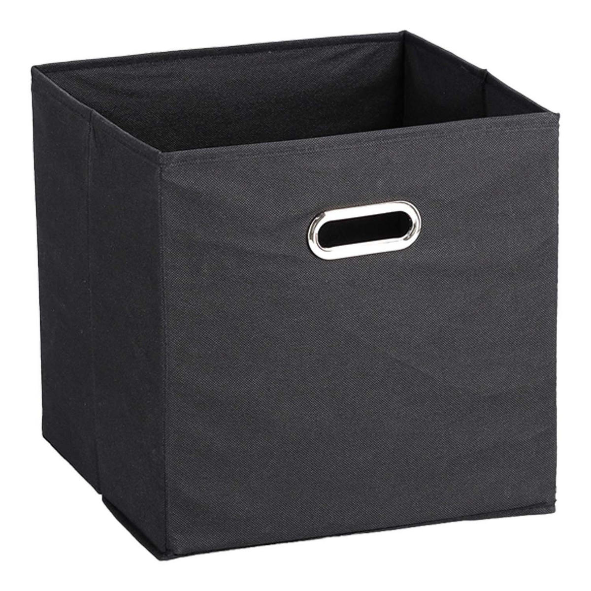 AUFBEWAHRUNGSBOXEN mit Griff, 12 Stück - Vlies, Schwarz - Schwarz, Textil (32/32cm) - Zeller Present