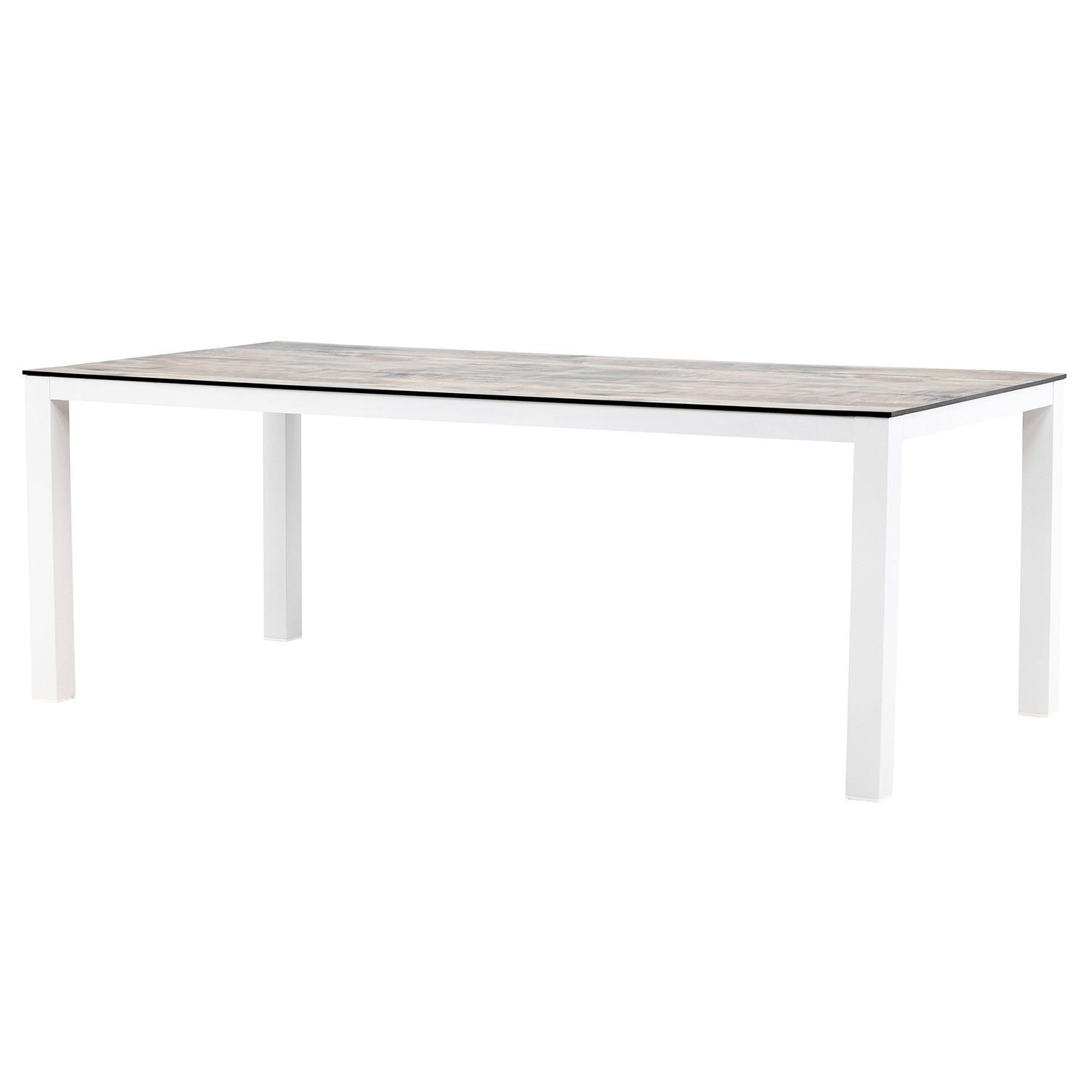 GARTENTISCH - Grau - Aluminium - 100 x 75 x 205 cm - Weiß/Grau, Metall (205/100/75cm) - home24