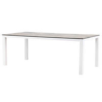 GARTENTISCH - Grau - Aluminium - 100 x 75 x 205 cm - Weiß/Grau, Metall (205/100/75cm) - home24