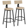 BARHOCKER 2er Set Poole,Sitzhöhe 74 cm,Industrial Holz hell - Naturfarben, Holzwerkstoff (46.5/104/46.5cm) - tectake