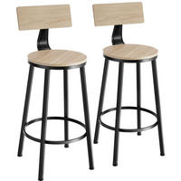 BARHOCKER 2er Set Poole,Sitzhöhe 74 cm,Industrial Holz hell - Naturfarben, Holzwerkstoff (46.5/104/46.5cm) - tectake