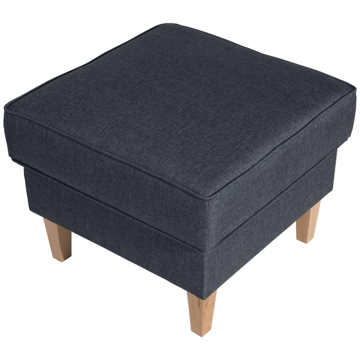 HOCKER Karlen Bezug Flachgewebe Buche natur / denim - Buchefarben/Blaugrau, Kunststoff (53/45/53cm) - 58aufmkessel
