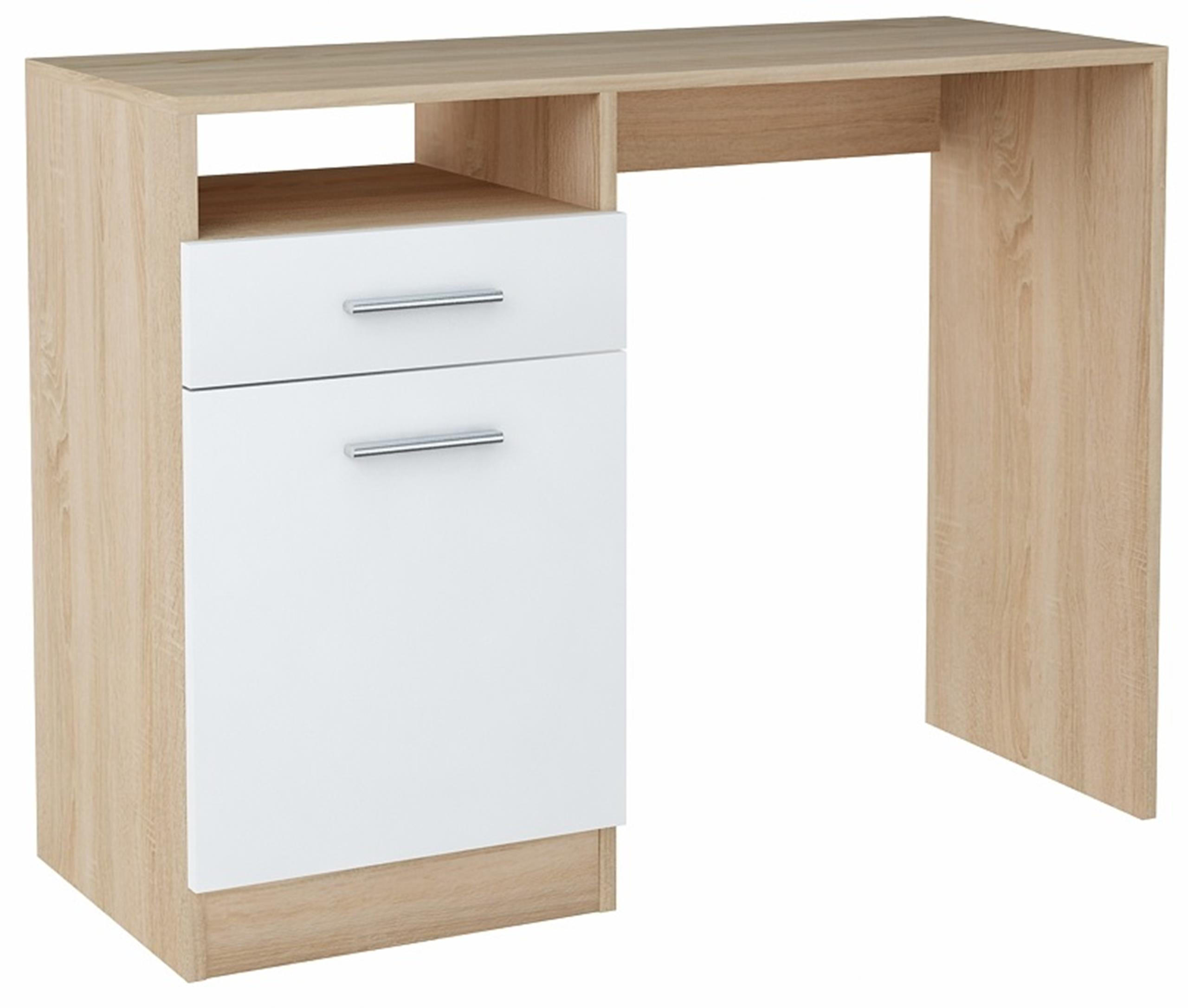 SCHREIBTISCH Bodo DSP Sonoma Eiche-Weiß 100/50/75 cm - Weiß/Sonoma Eiche, Holzwerkstoff (50/100/75cm) - Matkam Möbel