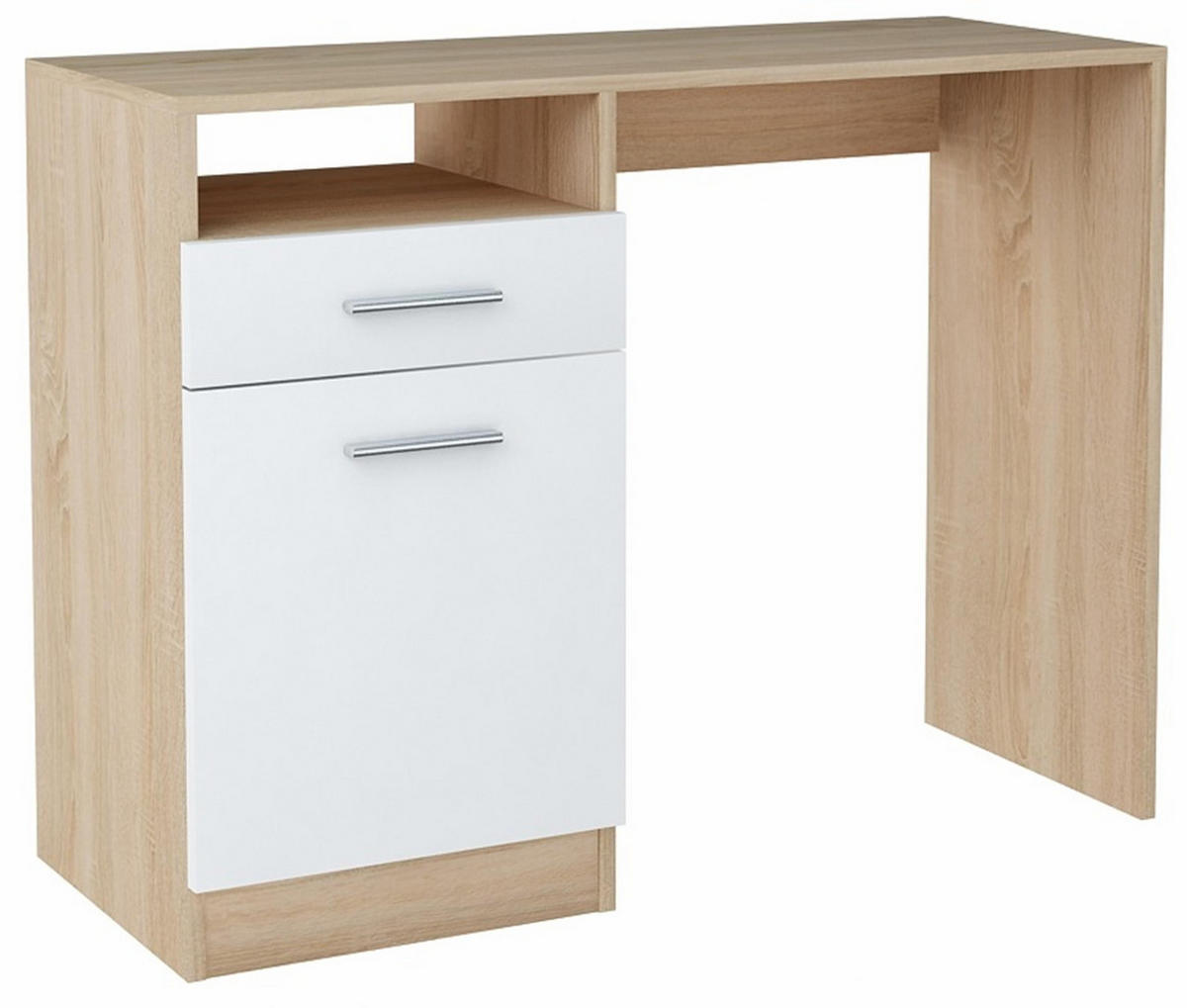 SCHREIBTISCH Bodo DSP Sonoma Eiche-Weiß 100/50/75 cm - Weiß/Sonoma Eiche, Holzwerkstoff (50/100/75cm) - Matkam Möbel