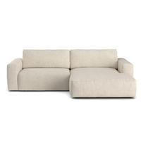 ECKSOFA mit Cord-Stoff - Beige/Creme, Holz/Kunststoff (175/288cm) - Cotta
