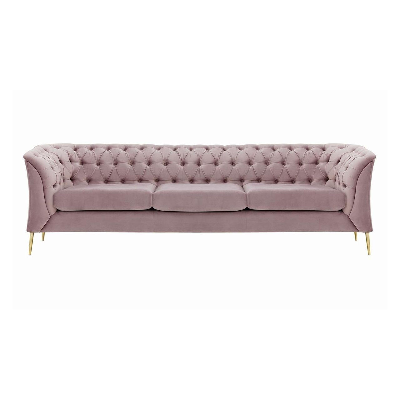 DREISITZER-SOFA Chesterfield Modern-Velluto 14 - Lila, Holz/Textil (248/74/80cm)