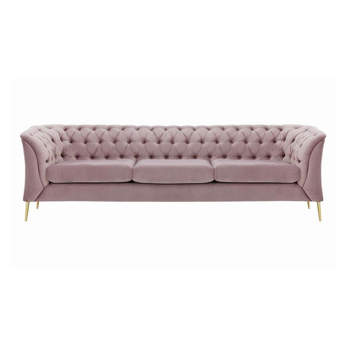 DREISITZER-SOFA Chesterfield Modern-Velluto 14 - Lila, Holz/Textil (248/74/80cm)