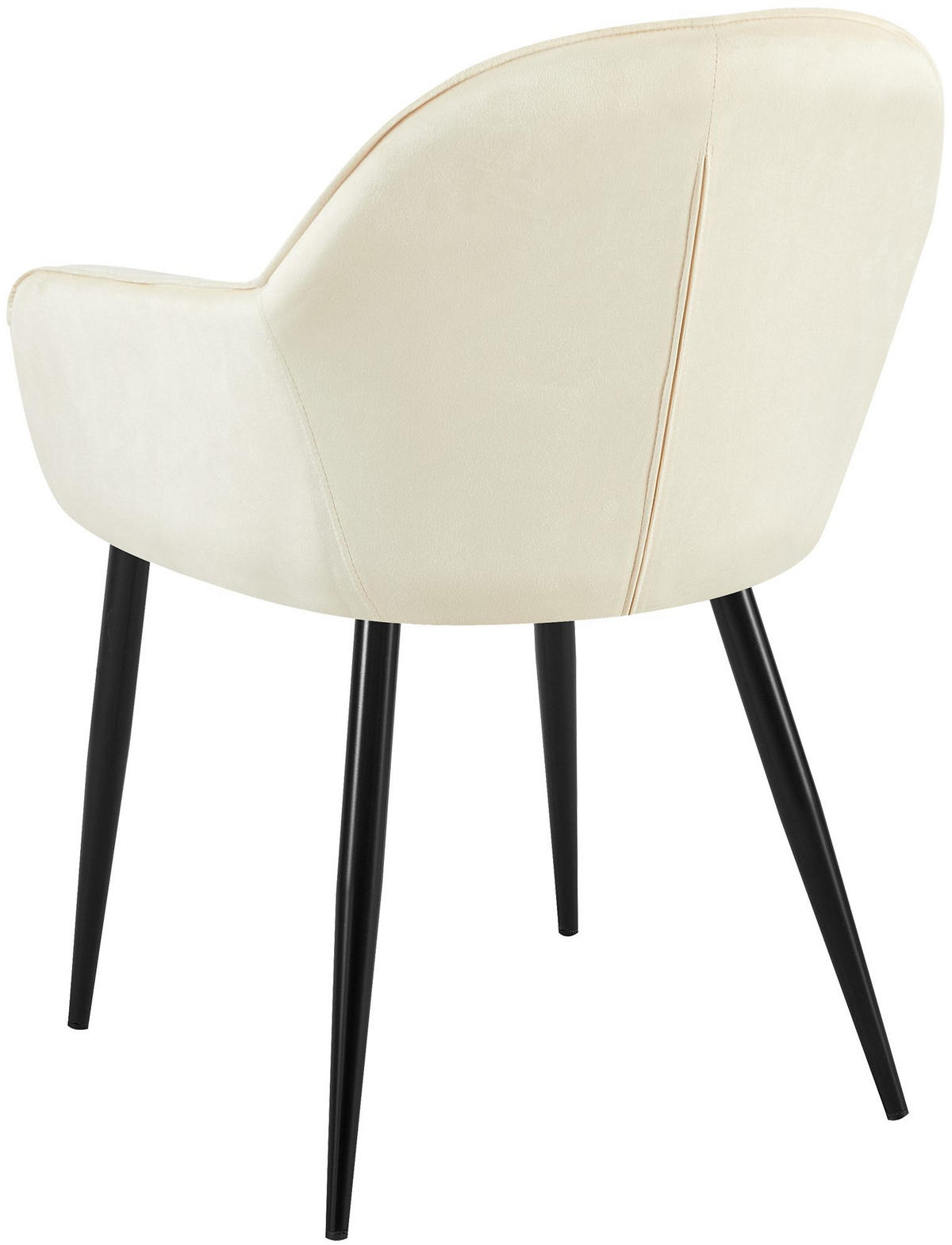 ARMLEHNENSTUHL Samt creme - Creme/Schwarz, Textil/Metall (60/84/60cm) - CLP