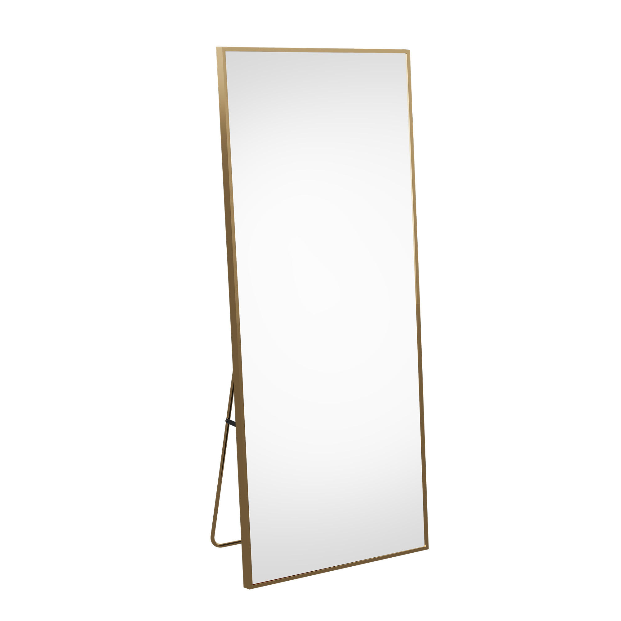 SHOPENTRA STOJACÍ zrcadlo 54x164cm Zlatý hliníkový rám Obdélníkové Volně stojící