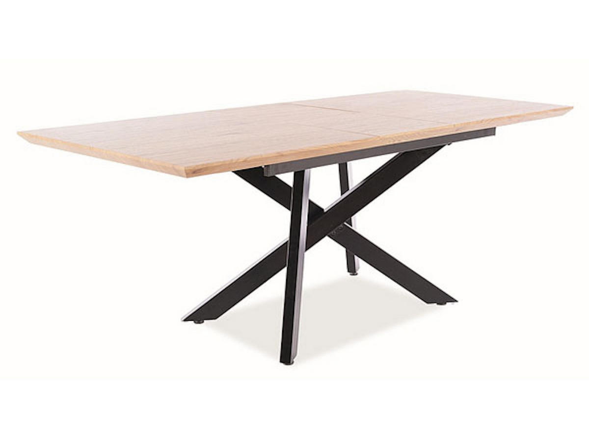 ESSTISCH Capitol eiche / schwarz 160 / 90 / 76cm - Hellbraun, Holz/Holzwerkstoff (90/160/76cm) - Feldmann-Wohnen
