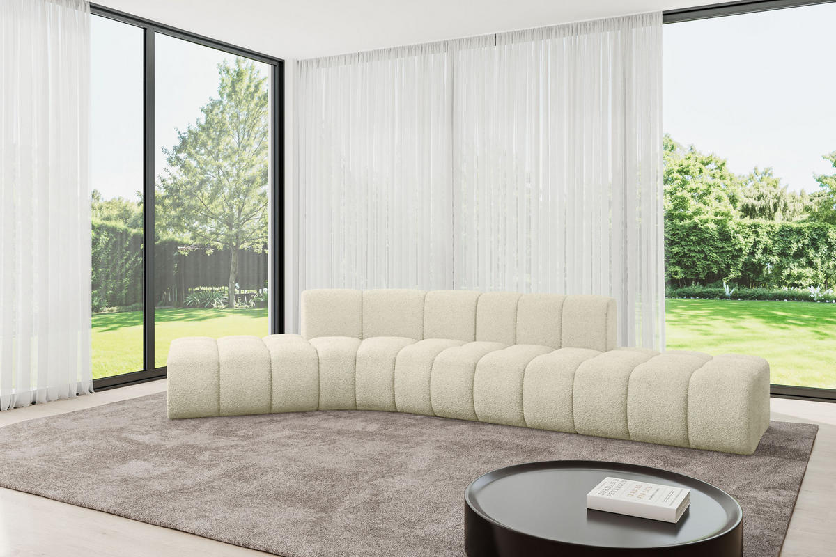 ECKSOFA modulares Sofa Solven-L1 - 380x174x70 cm Beige - Beige, Holzwerkstoff/Textil (380/174cm) - ALTDECOR