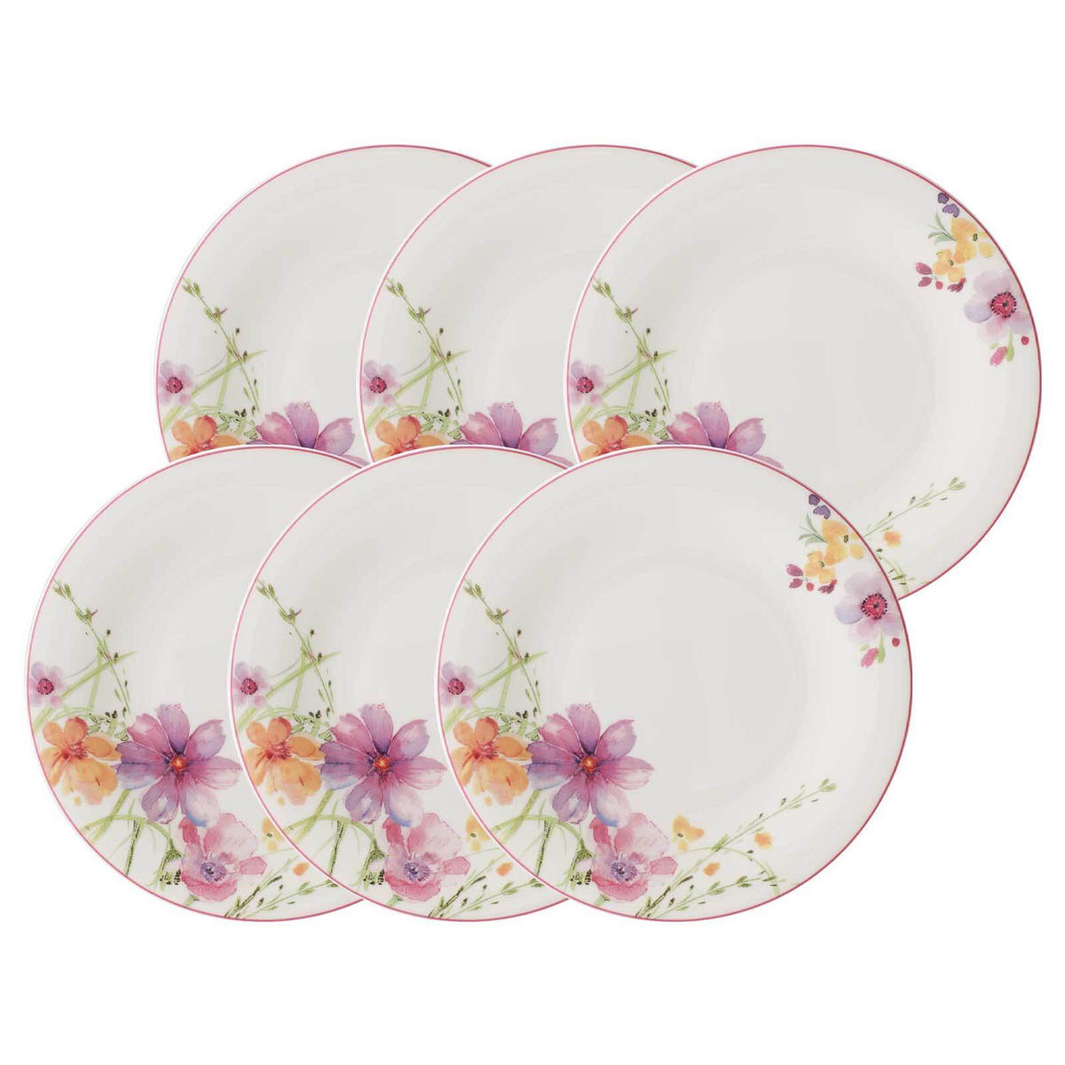 FRÜHSTÜCKSTELLER Mariefleur Basic bunt ø 21 cm 6er Set - Multicolor, Keramik (21cm) - Villeroy & Boch