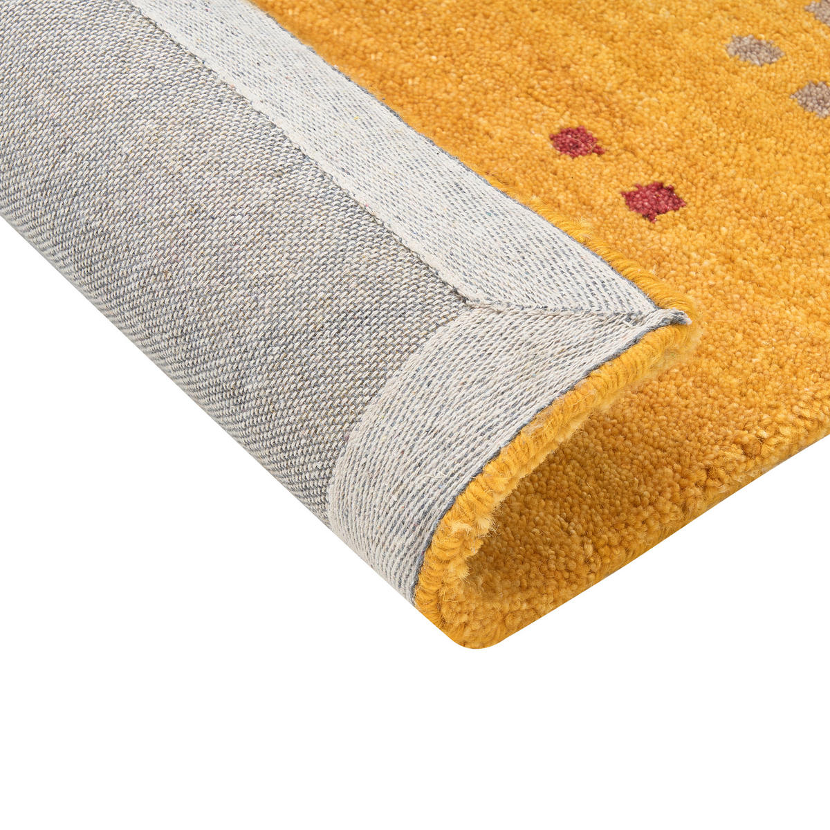 KURZFLOR-GABBEH Akalan 150/80 cm - Gelb, Textil (80/150cm) - Beliani