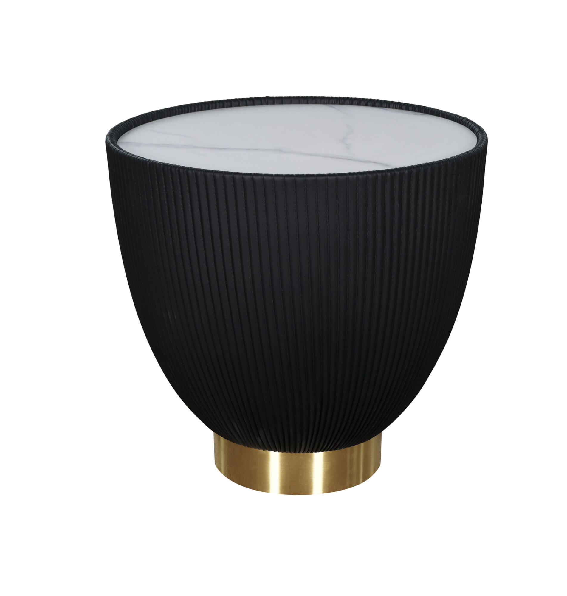 COUCHTISCH MODIG Schwarz 47x47x45 cm - Schwarz, Stein (47/47/45cm) - FURNLUX