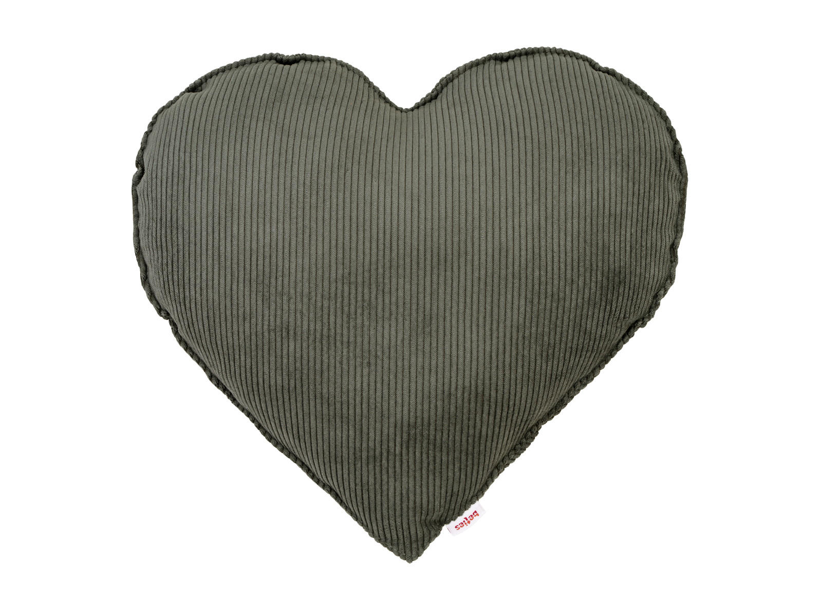 HERZKISSEN HYggelig No.1 stein-grau Cord-Samt 35/40 cm - Grau, Textil (35/40cm) - beties Heimtextil