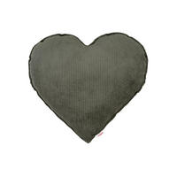 HERZKISSEN HYggelig No.1 stein-grau Cord-Samt 35/40 cm - Grau, Textil (35/40cm) - beties Heimtextil