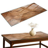 TISCHPLATTE 140x70 cm Natürliche Holzmaserung - Braun, Glas (0.4/140/70cm) - TULUP