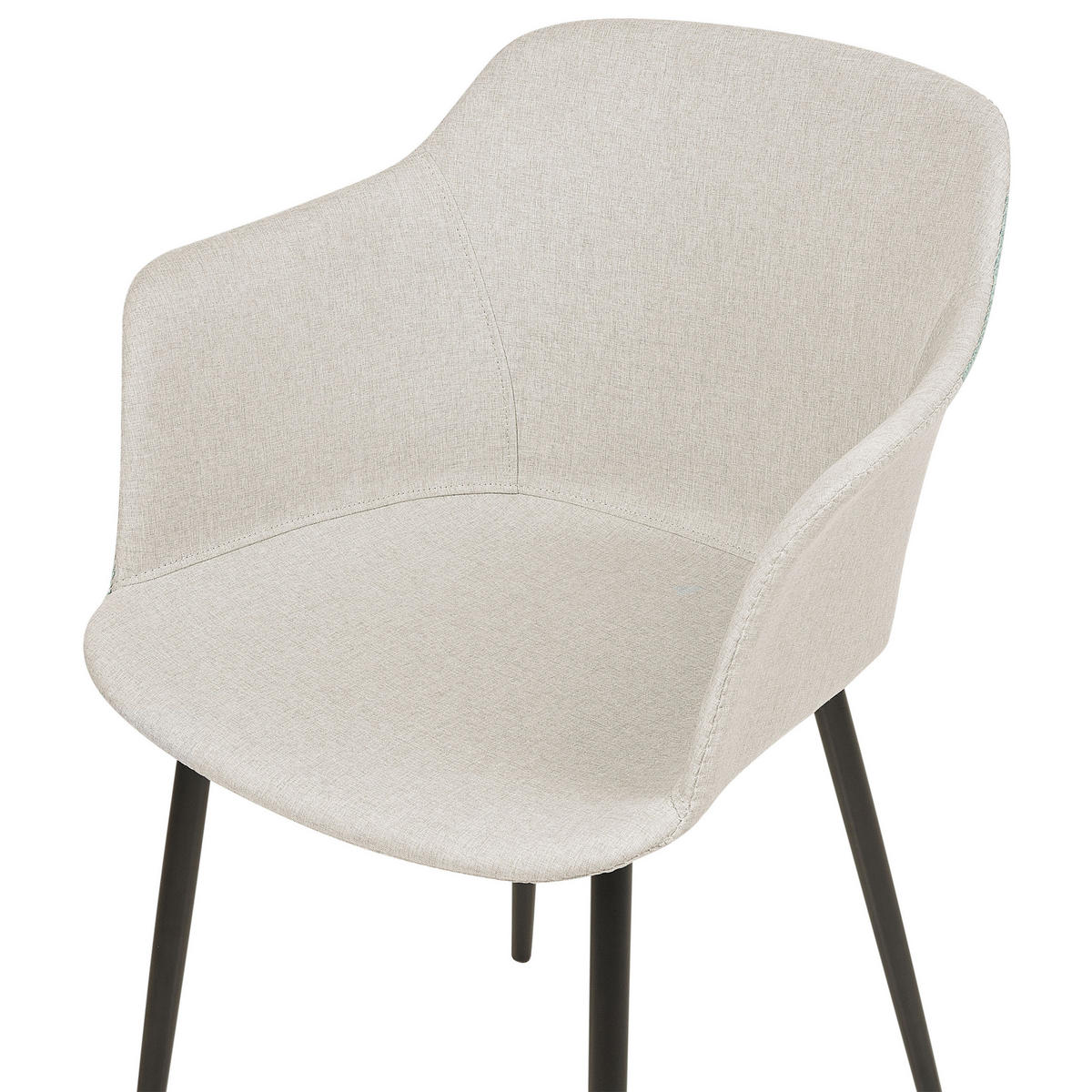 ESSZIMMERSTUHL 2er-Set hellbeige/schwarz Elim - Beige/Schwarz, Textil (59/82/45cm) - Beliani