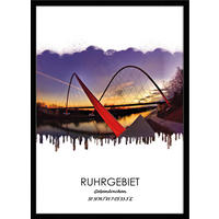 POSTER mit Rahmen 50x70 cm Ruhrgebiet Gelsenkirchen - Gelb, Holz (51/71cm) - artissimo
