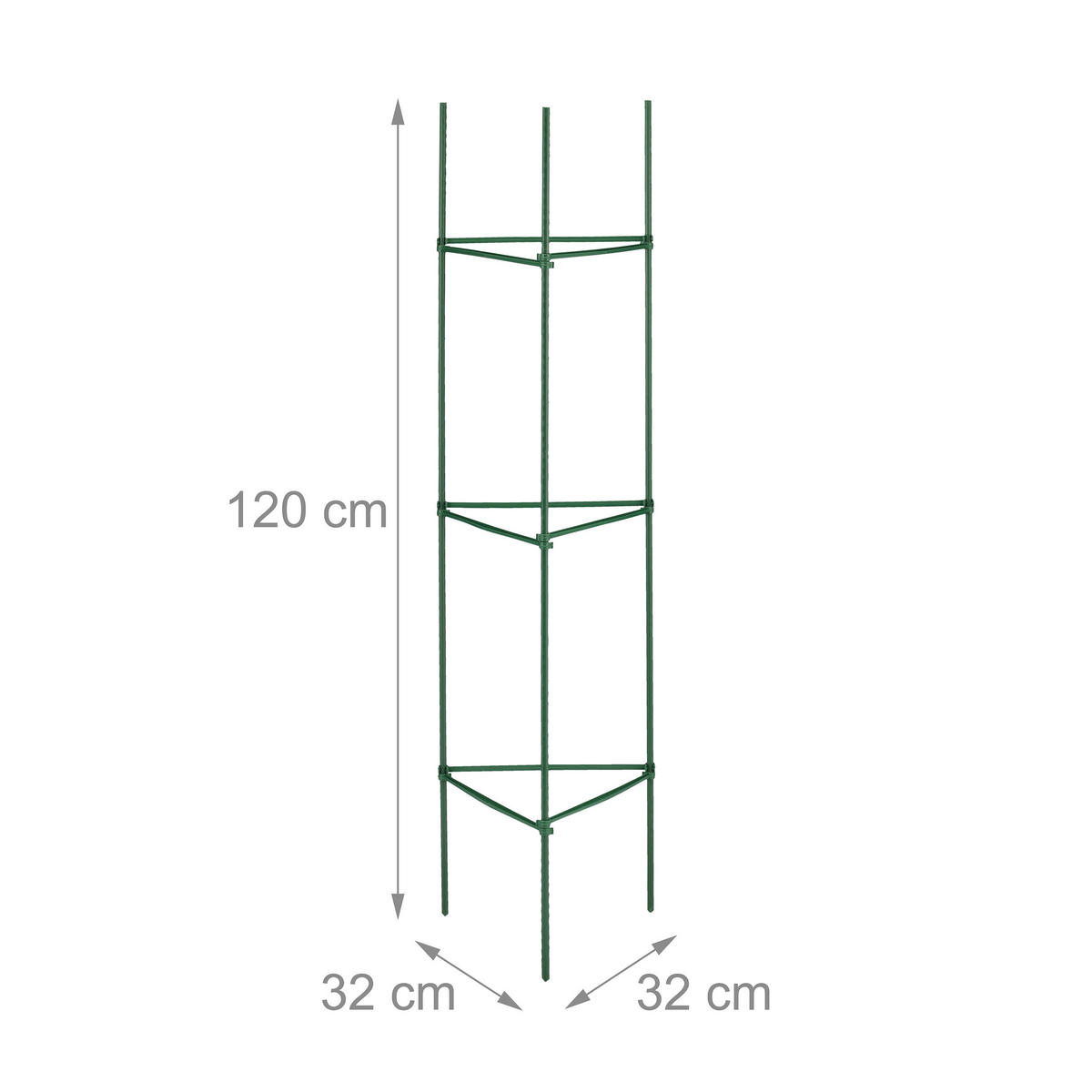 4XRANKHILFE - Dunkelgrün, Kunststoff/Metall (32/120/32cm) - Relaxdays