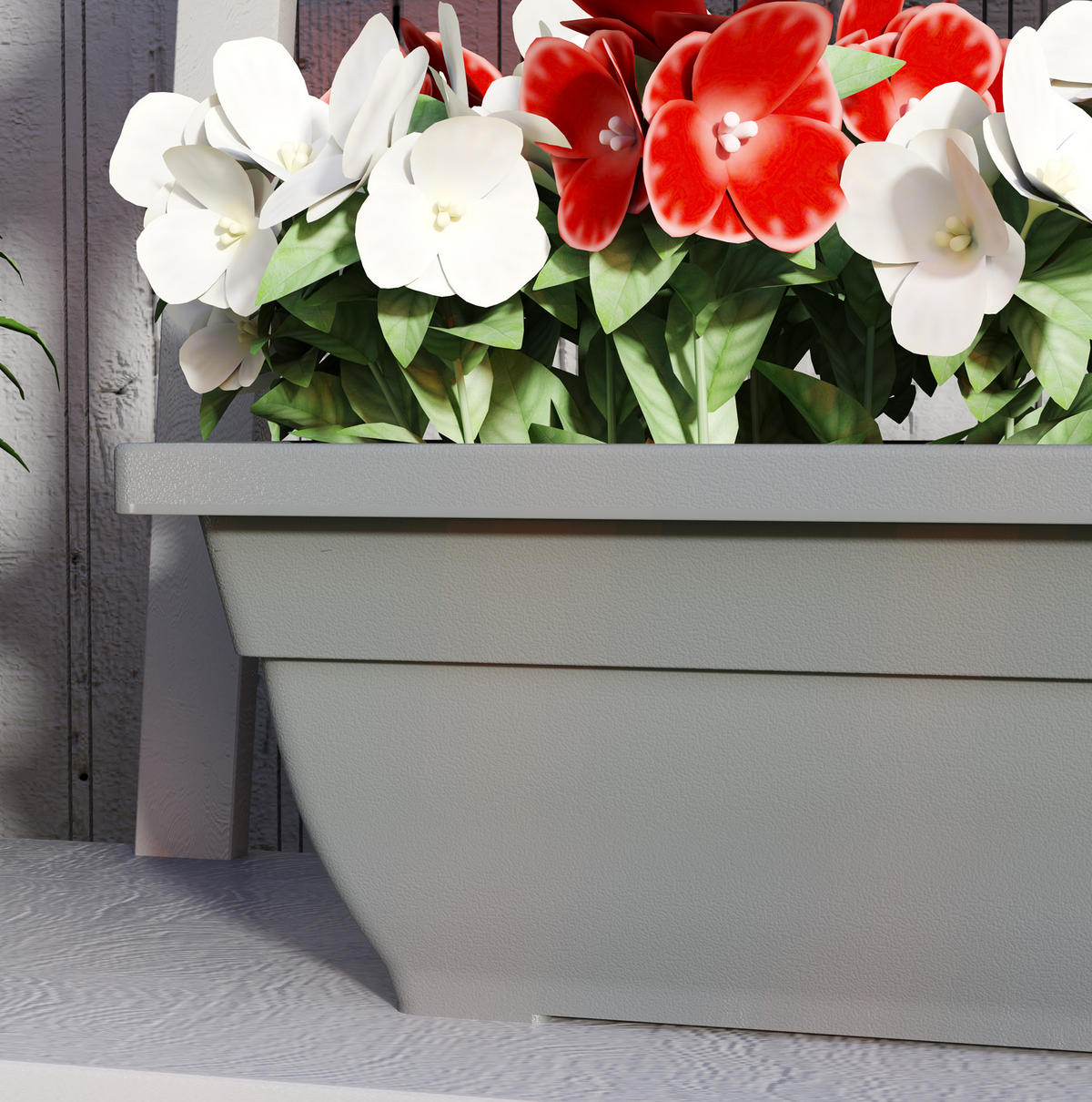 BLUMENKASTEN aus Kunststoff 59x21x16 cm in Grau stapelbar - Grau, Kunststoff (21/16/59cm) - Modfu