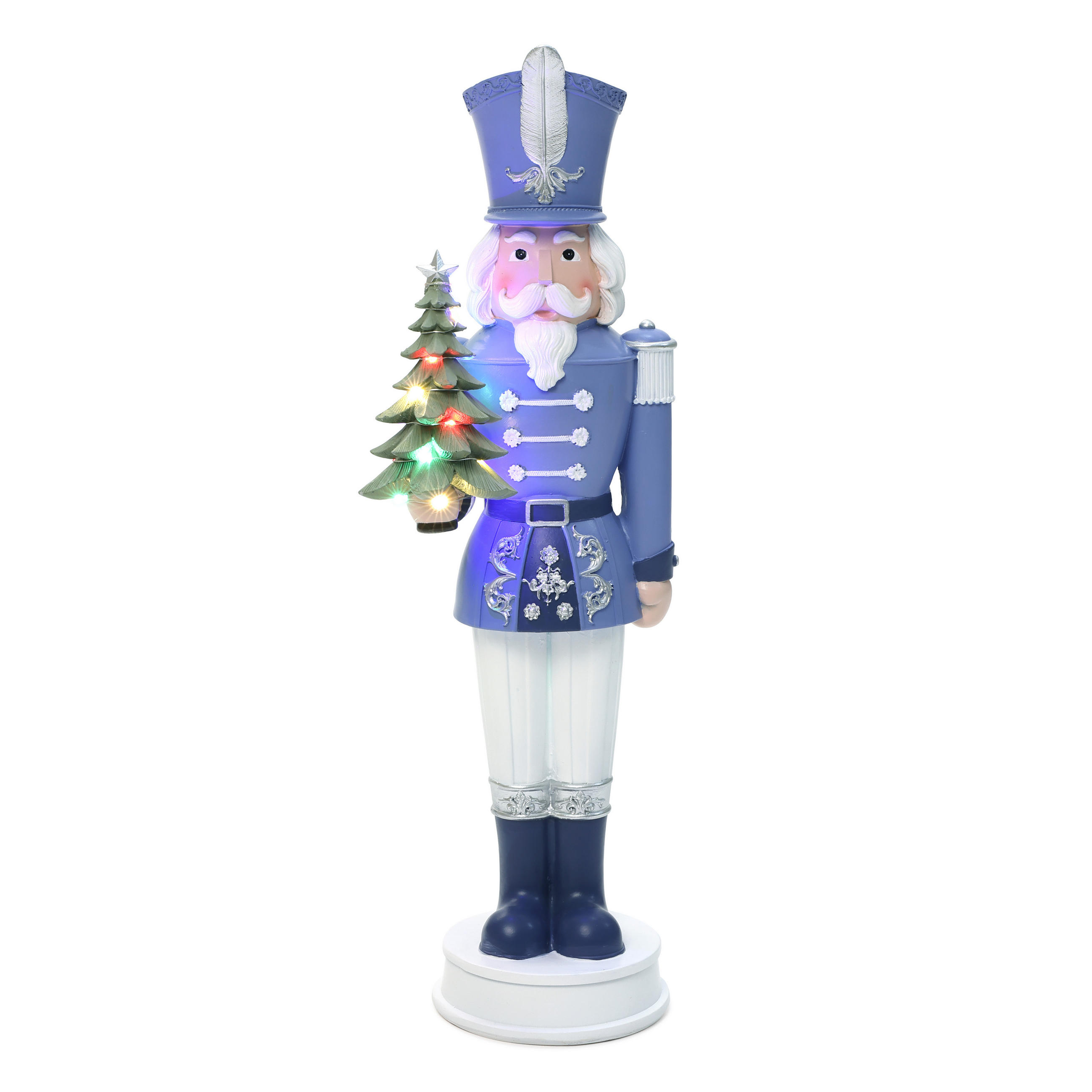 NUSSKNACKER Figur mit LED | B18.5 x T19 x H55 cm - Blau, Kunststoff (18.5/55/18.5cm) - 24Bottles