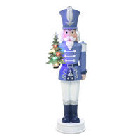 NUSSKNACKER Figur mit LED | B18.5 x T19 x H55 cm - Blau, Kunststoff (18.5/55/18.5cm) - 24Bottles