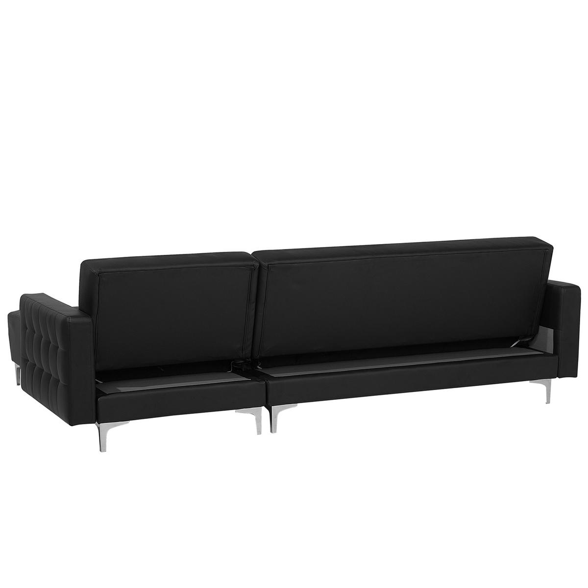 ECKSOFA Kunstleder Schwarz rechtsseitig Aberdeen - Schwarz, Textil (267/168cm) - Beliani