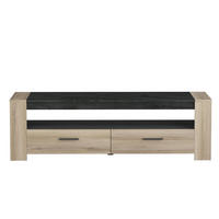 TV-MÖBEL mit 2 Schubladen und 1 breiten Nische L151,7 cm - Sheffield - Sonoma Eiche, Holzwerkstoff (43.3/46.4/151.7cm) - Calicosy