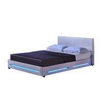 LED BETT ASTEROID - Weiß, 140 x 200 cm - Weiß, Kunststoff - Home Deluxe