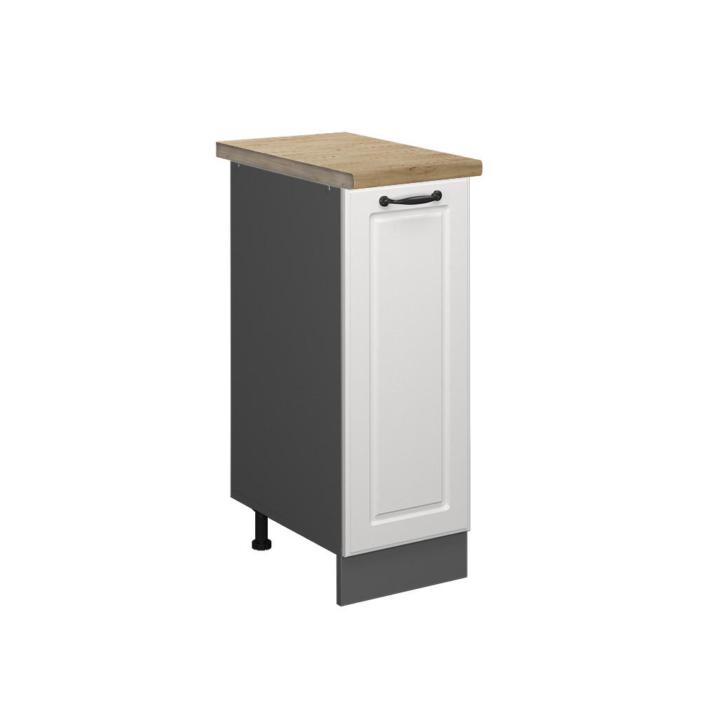 APOTHEKERSCHRANK R-Line Weiß Landhaus 30 cm, AP Eiche - Anthrazit/Creme, Holzwerkstoff (30/81.6/60cm) - Vicco