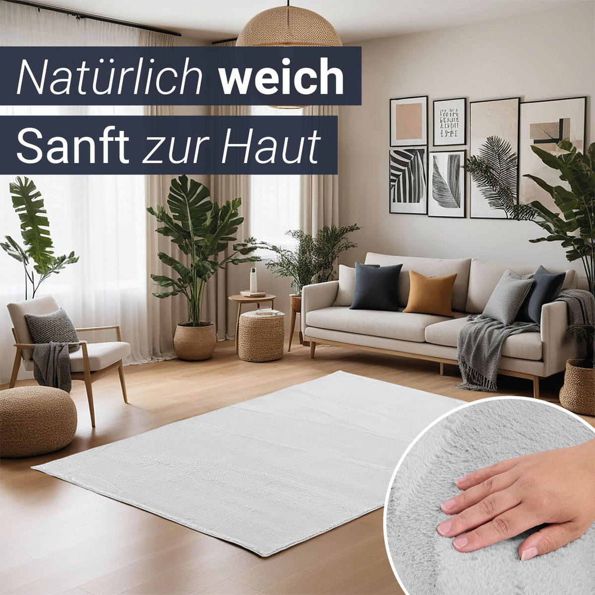 TEPPICH in Grau 160/230 cm waschbar - Grau, Textil (160/230cm) - Homestyle4u