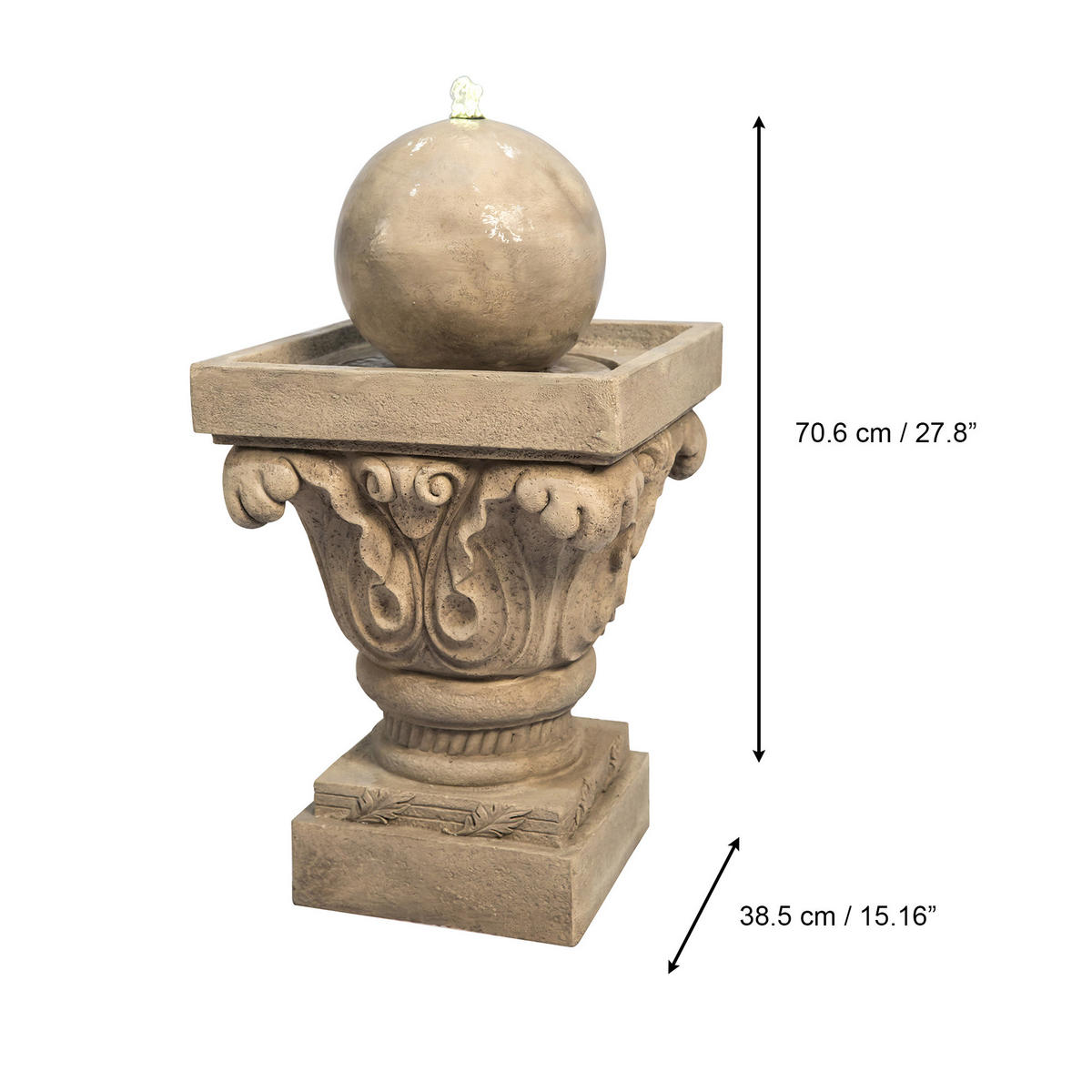 GARTENBRUNNEN 70.6cm - Braun, Kunststoff (38.5/38.5/70.6cm) - Teamson Home