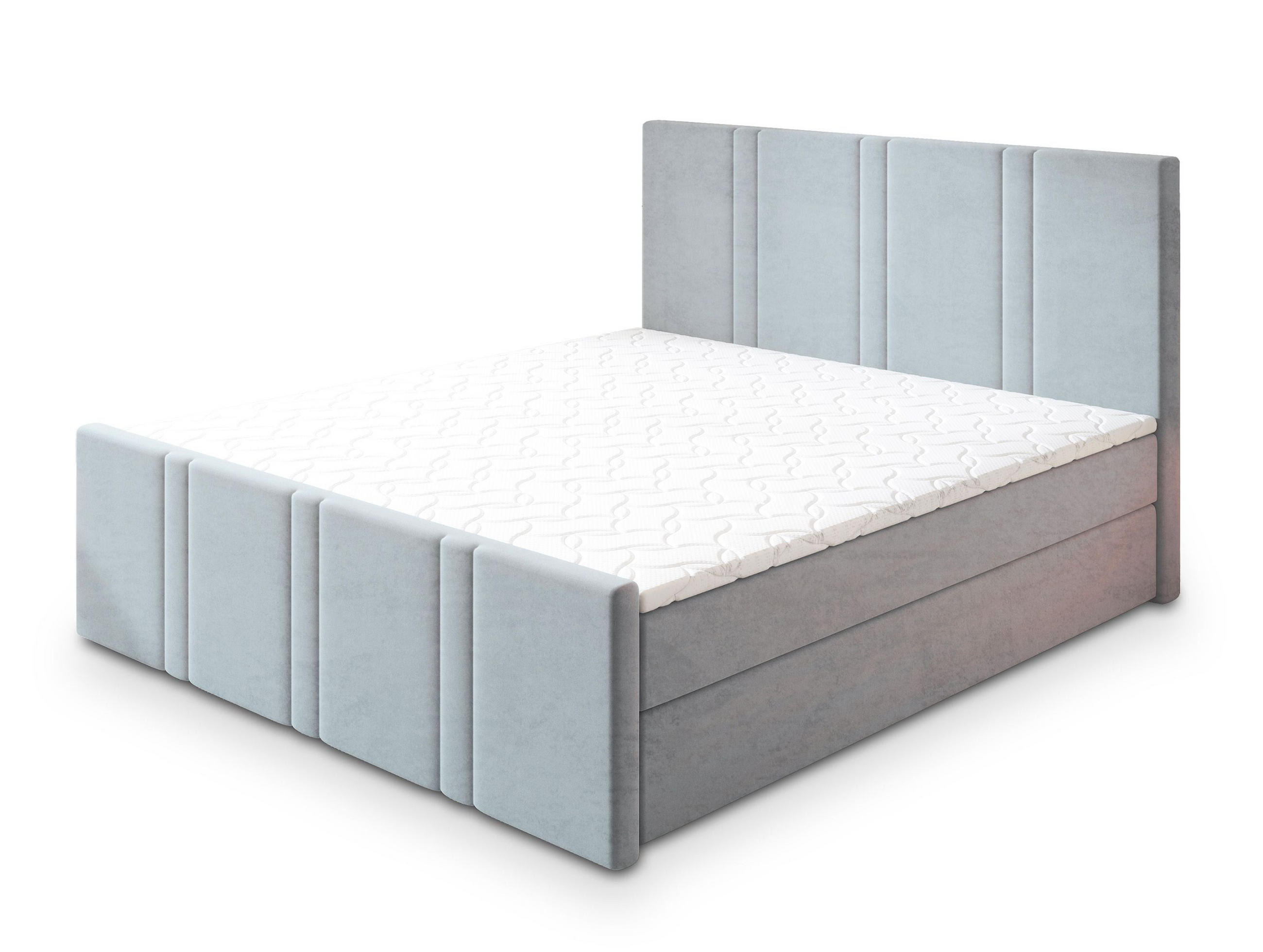 POSTEL BOXSPRING COMOZA 160x200 cm, s matrací a úložným prostorem, světle šedá - světle šedá, kompozitní dřevo/textil (160/200cm) - MASSENO