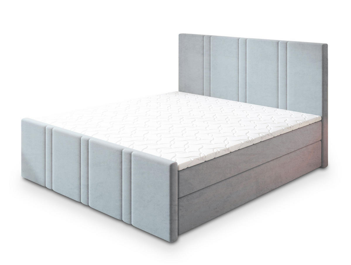 POSTEL BOXSPRING COMOZA 160x200 cm, s matrací a úložným prostorem, světle šedá - světle šedá, kompozitní dřevo/textil (160/200cm) - MASSENO