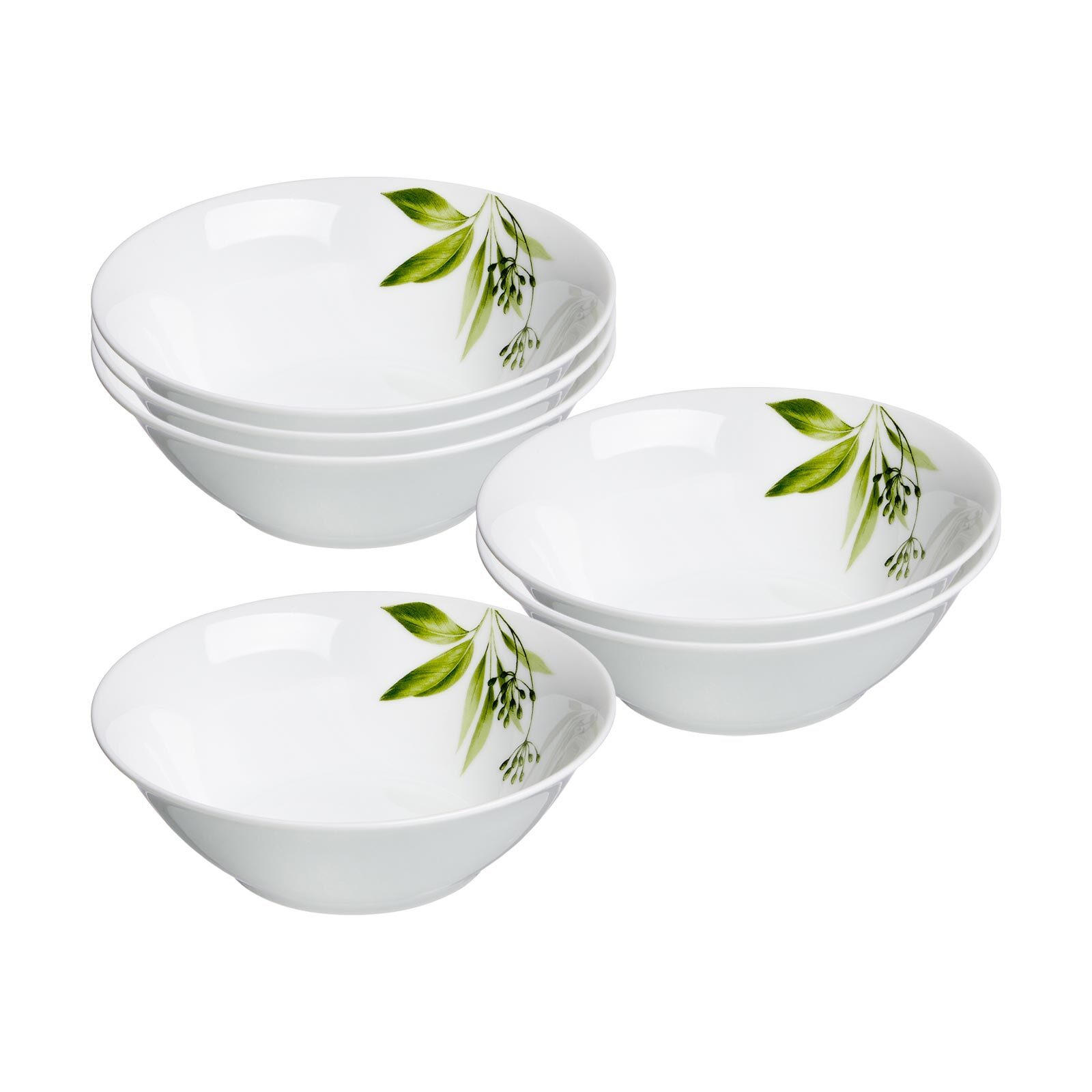 BEILAGENSCHALEN Evora weiß-grün ø 14 cm 6er Set - Weiß/Grün, Keramik (14cm) - Ritzenhoff Breker