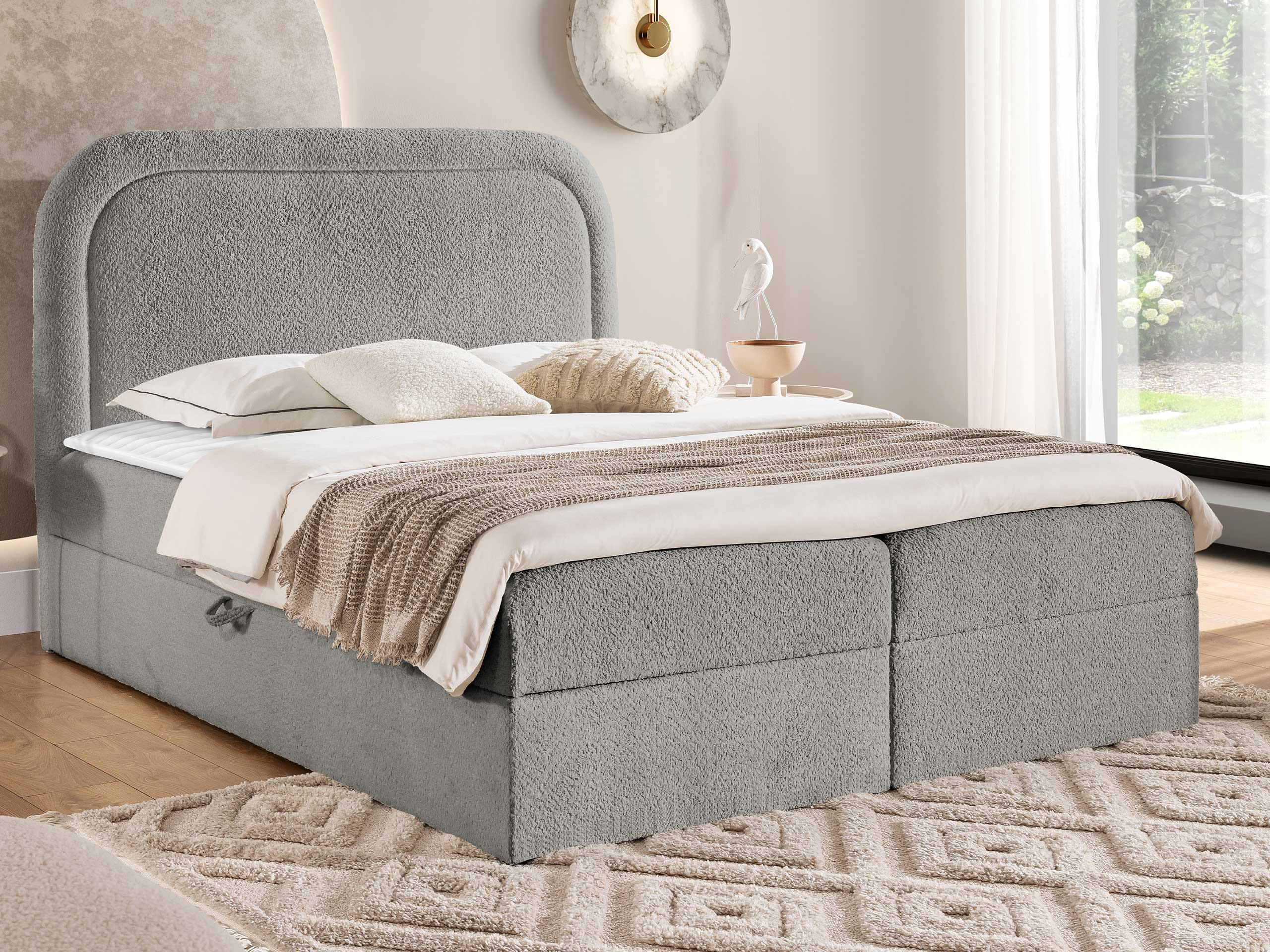 BOXBETT Bonito - Hellgrau/Schwarz, Holz/Holzwerkstoff (200/200cm) - MIRJAN24