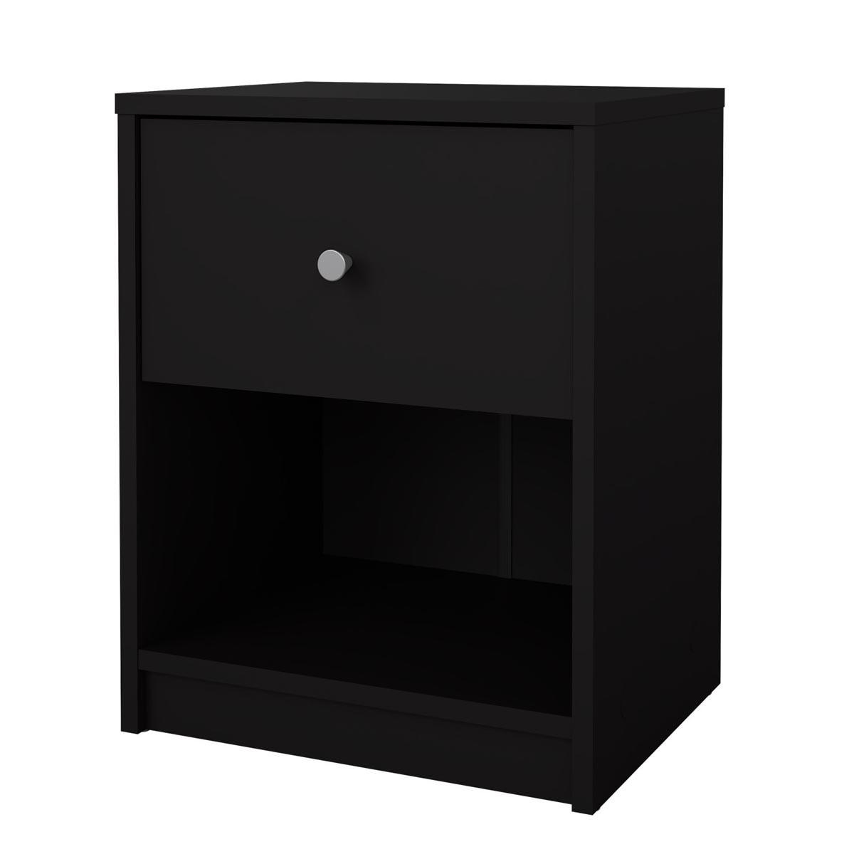 NACHTSCHRANK schwarz - Schwarz, Holzwerkstoff (38/48/30cm) - ebuy24