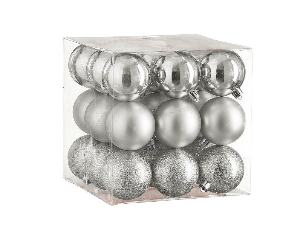 Laalu Weihnachtsbaumschmuck-Set Silber 30x30x30 cm