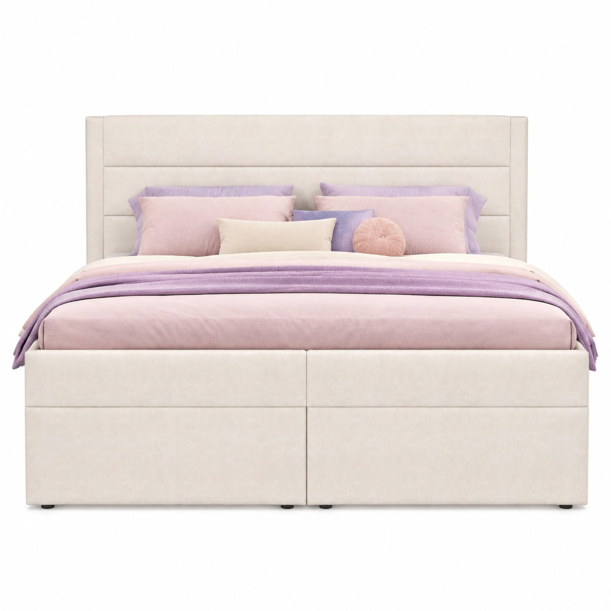 POLSTERBETT 140/200 mit Bettkasten, beidseitig hochklappbarem Lattenrost und Hubzylindern bis 181 kg in Beige - Beige, Holzwerkstoff/Textil (140/200cm) - EVRYAE