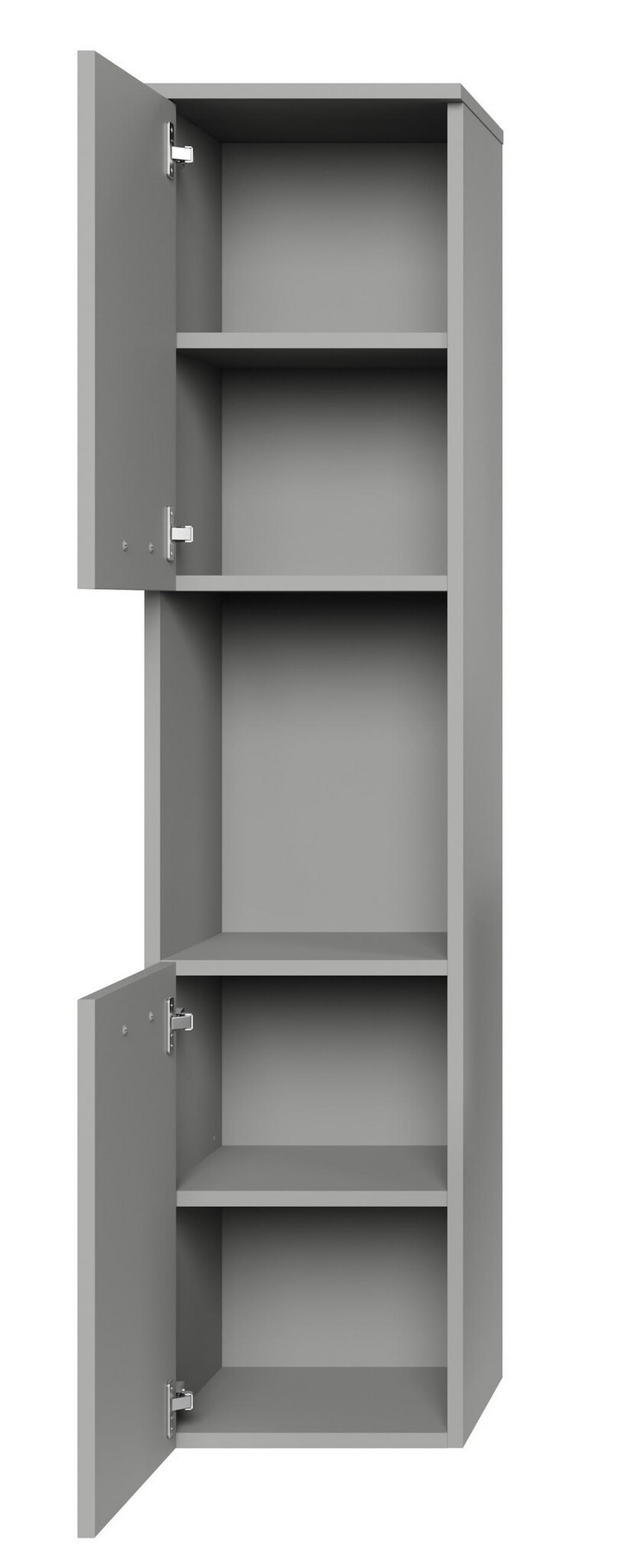 BADEZIMMERSCHRANK Montreal mit 2 Türen Grau Matt - 30 x 30 x 130 cm - Grau, Holz (30/131/30cm) - Badplaats